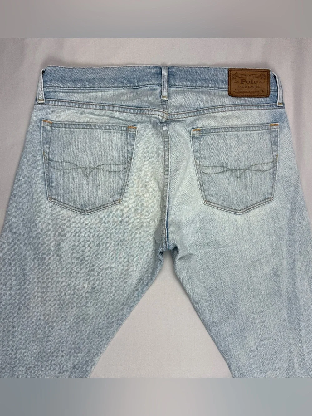 Polo Ralph Lauren Mens Hampton Slim Jeans 32 x 30 Light Washed Denim B9